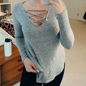 Soft n’ Sexy American Eagle Long lace up shirt